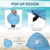 Outsunny Pop up Beach Tent, UV 30+ Portable Sun Shelter with Carry Bag, 2x1.5m for 2-3 Person, Blue