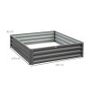 Outsunny 432L Square Raised Garden Bed Box with Weatherized Steel Frame for Vegetables, Flowers and Herbs, 120 x 120 x 30cm, Light Grey