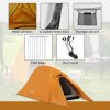 Outsunny 1-2 Man Camping Tent, Double Layer Dome Tent with 2000mm Waterproof Rainfly and Carry Bag, Lightweight for Fishing, Travel, Hiking, Sports, Festival, Orange