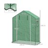 Outsunny Walk-in Greenhouse Cover Replacement with Roll-up Door and Mesh Windows, Reinforced PE Hot House Cover, COVER ONLY, 140 x 73 x 190cm, Green