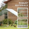 PawHut Walk-in Chicken Run, Galvanised Chicken Coop with Water-Resistant and UV-Resistant Cover, Feeding Door, Hanging Feeder, Perch, Hen Poultry House, for 6-8 Chickens, Ducks, Rabbits, Geese
