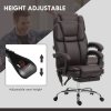Vinsetto Office Chair with 6-point Vibration Massage and Heat, PU Leather High Back Recliner Desk Chair with Adjustable Height, Armrest, Footrest for Home, Dark Brown