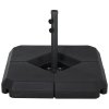 Outsunny 4PCs Fillable Parasol Base Weights with Steel Cross Base, HDPE Garden Umbrella Stand 60L Water or 72kg Sand Filled Weights Plastic Black