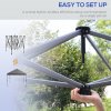 Outsunny 3 x 3(m) Pop Up Gazebo, 1 Person Easay Setup Marquee Party Tent with 1-Button Push, Adjustable Straight Legs, Wheeled Bag, Stakes, Ropes, Sandbags, Instant Shelter, Grey