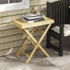 Outsunny Garden Side Table, Outdoor Wooden Coffee Table, Rectangular End Table for Patio, Balcony, 68 x 44 x 75cm, Natural