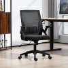 Vinsetto Mesh Office Chair, Desk Chair with Lumbar Support, Flip-up Armrest, Swivel Wheels, Adjustable Height, Black