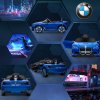 HOMCOM BMW i4 Licensed 12V Electric Car for Kids, Kids Electric Ride-on with Remote Control, Suspension Wheels, Music, Horn, Lights, MP3 Slot, Portable Battery, for Ages 3-6 Years - Blue