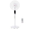 HOMCOM 16'' Pedestal Stand Fan, 3 Speed 3 Mode, 85 Degree Oscillation, LED Panel, 3M Remote Controller, Height Adjustable for Living Room, Bedroom, Garage, Office, Black and White