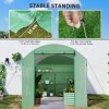 Outsunny 3 x 2 x 2m Polytunnel Greenhouse with 3 Roll-up Doors and Mesh Windows, Walk-in Garden Tunnel Warm House Tent with UV-resistant PE Cover and Galvanised Steel Frame, Green