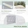 Outsunny 6 x 3 x 2 m Polytunnel Greenhouse with Metal Frame, Zippered Door and 8 Windows, Walk in Polytunnel Tent for Garden and Backyard, White