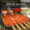 Outsunny Charcoal Barbecue Grill Portable BBQ Grill with 1840 cm? Cooking Area, 3 Shelves, Adjustable Vent, Lockable Lid, Wheels for Outdoor Cooking, Garden Party, Black