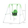 Outsunny Kids Swing Set Baby Swing, Indoor Outdoor Nursery Swing, with Safety Seat Belt, Support Back, for Toddlers 6-36 Morths - Green