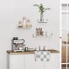 HOMCOM Floating Shelves, Set of 3 Wall Shelf, Shelves for Wall Invisible Mounting, Bedroom Living Room, White