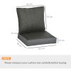 Outsunny 2 Pieces Outdoor Seat Cushions with Backrest, Fabric and PE Rattan Cover, Water Repellent Seat Pads for Chair, Swing, Sofa, Grey