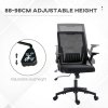 Vinsetto Mesh Office Chair, Desk Chair with Lumbar Support, Flip-up Armrest, Swivel Wheels, Adjustable Height, Black