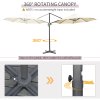 Outsunny 3 x 3(m) Cantilever Parasol with Cross Base, Garden Umbrella with 360 Rotation, Crank Handle and Tilt for Outdoor, Patio, Cream White
