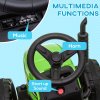 HOMCOM Electric Ride on Tractor 12V Kids Electric Car with Detachable Trailer Remote Control, Music, Horn, Lights, Start-Up Sound, for Ages 3-6 Years - Green