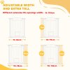 PawHut Dog Stair Gate 96cm Extra Tall Height, 76-104cm Adjustable Width Pressure Fit Safety Gate with Cat Door, 7cm and 14cm Extensions for Stairs, Doorways, Easy Installation, White