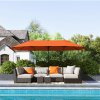 Outsunny 4.6m Large Garden Parasol Double-Sided Sun Umbrella Patio Market Canopy Shade Outdoor Orange - NO BASE