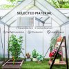 Outsunny Polycarbonate Greenhouse, Small Greenhouse with Adjustable Roof Vent, Garden Green House with Galvanised Base, Sliding Door and Rain Gutter,  192.5 x 131 x 200 cm, Silver Tone