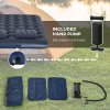Outsunny Double Air Bed with 2 Pillows, Hand Pump, Inflatable Mattress with Flocked Surface for Guest, Camping, Travel, 191 x 137 x 22cm