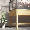 Outsunny Raised Garden Bed with Cold Frame Greenhouse, Elevated Wood Planter Box with Polycarbonate Panel and Top Vent for Vegetables, Flowers, Herbs, 120 x 60 x 103cm, Natural