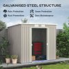 Outsunny 7 x 4ft Lean to Garden Shed with Foundation Kit, Double Door and Vents, Outdoor Metal Storage Shed for Equipment Tools, Grey