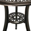 Outsunny 3 Piece Garden Bistro Set, Cast Aluminium Outdoor Furniture Set with Umbrella Hole for Balcony, Porch, Patio, Bronze Tone