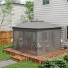 Outsunny 3 x 3(m) Pop Up Gazebo with Sides, 20 Solar-Powered LED Lights, Netting, Roller Bag, 4 Weight Bags, Marquee Party Tent, Height Adjustable Instant Event Shelter, Grey