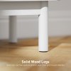 HOMCOM Rattan Bedside Table, Boho Bedside Cabinet with Adjustable Shelf and Solid Wood Legs, Side Table for Living Room, Bedroom
