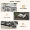 Outsunny 7 Pieces PE Rattan Garden Sofa Set Patio Furniture Set with Glass Table, Stools, Cushions, Pillows, for Outdoor Balcony, Mixed Grey
