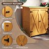 Outsunny Wooden Garden Storage Shed, Tool Cabinet Organiser with Shelves and Double Door, 110 x 55 x117cm, Yellow