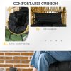 Outsunny Garden Egg Chair with 14cm Thick Seat Cushion, PE Rattan Leisure Chair with Comfortable Headrest, Adjustable Feet, Steel Frame, Sand