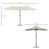 Outsunny 4.6m Garden Parasol Double-Sided Sun Umbrella Patio Market Shelter Canopy Shade Outdoor with Cross Base - Off White