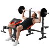 HOMCOM Adjustable Weight Bench with Leg Extension, Barbell Rack, Preacher Curl Pad, Butterfly, Multi-Function Home Gym Bench for Strength Training, Red