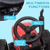 HOMCOM Electric Ride on Tractor 12V Kids Electric Car with Detachable Trailer Remote Control, Music, Horn, Lights, Start-Up Sound, for Ages 3-6 Years - Red