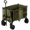 Outsunny Folding Garden Trolley, Cargo Traile on Wheels, Collapsible Camping Trolley, Outdoor Utility Wagon with Steel Frame and Oxford Fabric, Green
