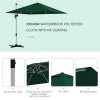 Outsunny 3 x 3(m) Cantilever Roma Parasol, Square Garden Umbrella with Cross Base, Crank Handle, Tilt, 360 Rotation and Aluminium Frame, Green