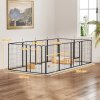 PawHut Dog Pen, 12 Panel Puppy Pen, Steel Dog Playpen, for Medium Breeds, 80cm Tall, Black
