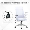 Vinsetto Mesh Office Chair, Desk Chair with Lumbar Support, Flip-up Armrest, Swivel Wheels, Adjustable Height, White
