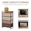 HOMCOM 5-Drawer Dresser Tower 3-Tier Storage Organizer with Steel Frame Wooden Top for Bedroom Hallway Closets
