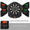 HOMCOM DART BOARD SET ELECTRONIC DARTBOARD LED DIGITAL SCORE DISPLAY SOFT TIP 27 GAMES SPEAKER SOUND WITH DARTS