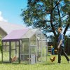 PawHut Chicken Run, Large Wooden Walk In Chicken Coop with Waterproof Cover, Split Door, 2 Nesting Boxes, 2 Roosting Bars, Poultry Hen Cage for 6-8 Chickens, Ducks, Geese, Rabbits, 1.7 x 1.8 x 1.8 m