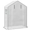 Outsunny Walk-in Greenhouse Cover Replacement with Roll-up Door and Mesh Windows, Reinforced PE Hot House, Cover COVER ONLY, 140 x 73 x 190cm, White