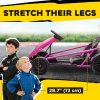 HOMCOM 24V Electric Go Kart for Kids, Drifting Ride-On Racing Go Kart with Slow Start, Music, Horn Honking and Safety Belt, for 8-12 Years Old, Pink