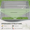 Outsunny Raised Beds for Garden, Galvanised Steel Outdoor Planters with Multi-reinforced Rods for Vegetables, Plants, Flowers and Herbs, 180 x 90 x 59 cm, Light Grey