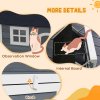 PawHut Outdoor Cat House, Wooden Feral Cat Shelter, Water-Resistant Hide Home with Openable Asphalt Roof, Three Doors, 77 x 57.5 x 68cm - Grey