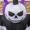 Outsunny 7ft Inflatable Halloween Ghost with Horns, Blow-Up Outdoor LED Display with Flame Effect for Garden, Lawn, Party, Holiday