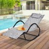 Outsunny Rocking Sun Lounger, Garden Rocking Chair Zero Gravity Lounge Chair, Outdoor Patio Recliner with Padded Pillow and Steel Frame, Grey