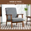HOMCOM Armchair with Wide Seat, Boucle Accent Chair, Thick Padded Occasional Chair with Solid Wood Frame for Living Room Bedroom Home Office Reception Balcony, Grey